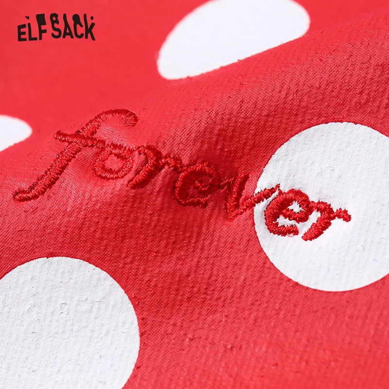 Женския футболка с вышивкой ELF SACK, желтая, голубая кофточка, повседневный свободный женский топ вкрапинку с принтом сердца, для лета