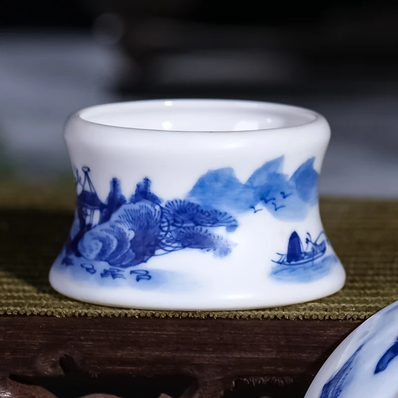Сине-белый фарфоровый Ландшафтный Чайный фильтр Boutique Jingdezhen китайский семейный