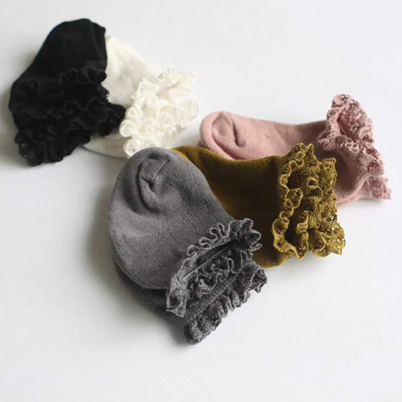 Носки детские хлопковые с кружевом дышащие сетчатые для мальчиков и девочек 0 6