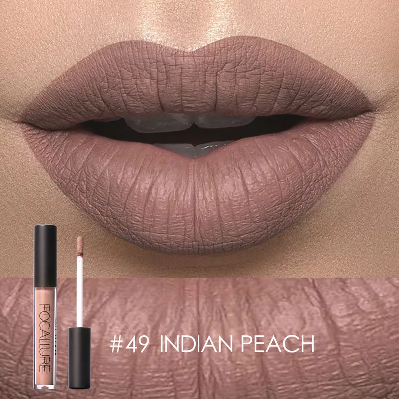 Focallure Matte жидкая губная помада, водостойкая, телесного цвета, бархатная, стойкая, хорошая пигментированная, 12 цветов, помада для губ - Цвет: 49