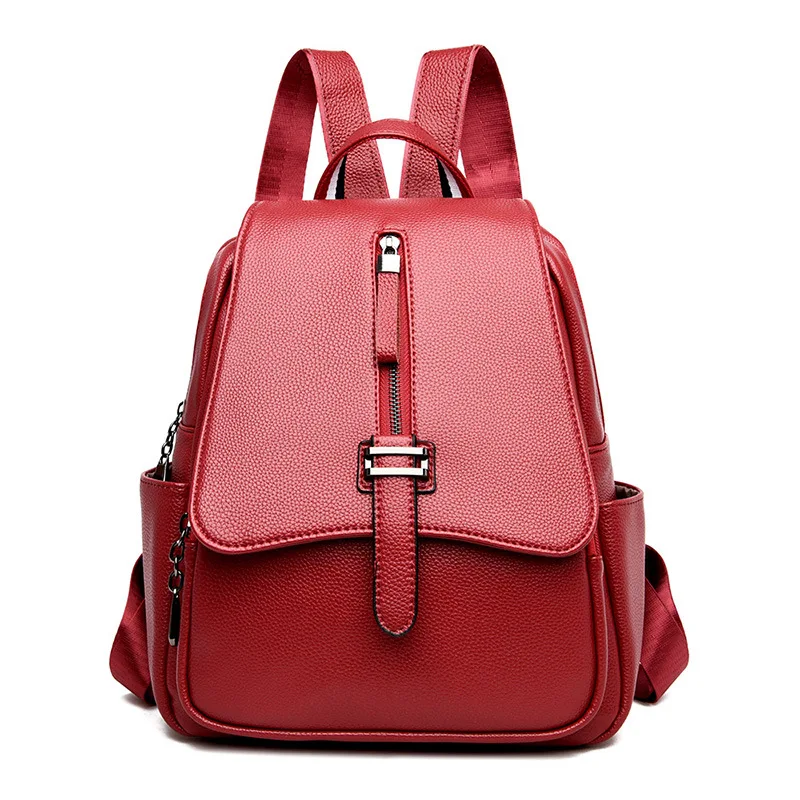 

2019 Vintage Women Backpacks High Quality Leather Female Shoulder Bag Lady Backpack College Preppy School Bags For Teenage Girls