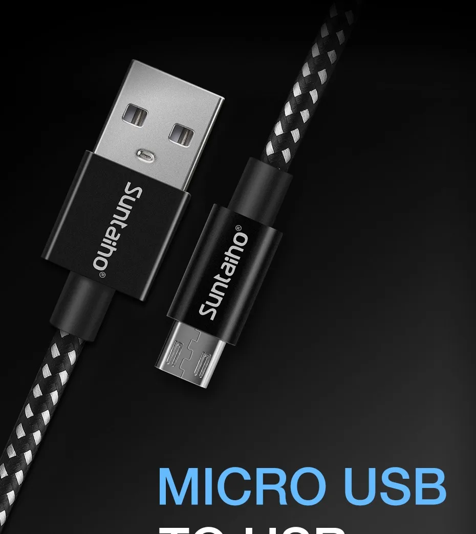Suntaiho usb кабель micro usb cable провод для зарядки micro usb кабель для зарядки микро usb Зарядное устройство адаптер 2.4A шнур для зарядки телефона для samsung xiaomi LG huawei Meizu нейлоновый плетеный