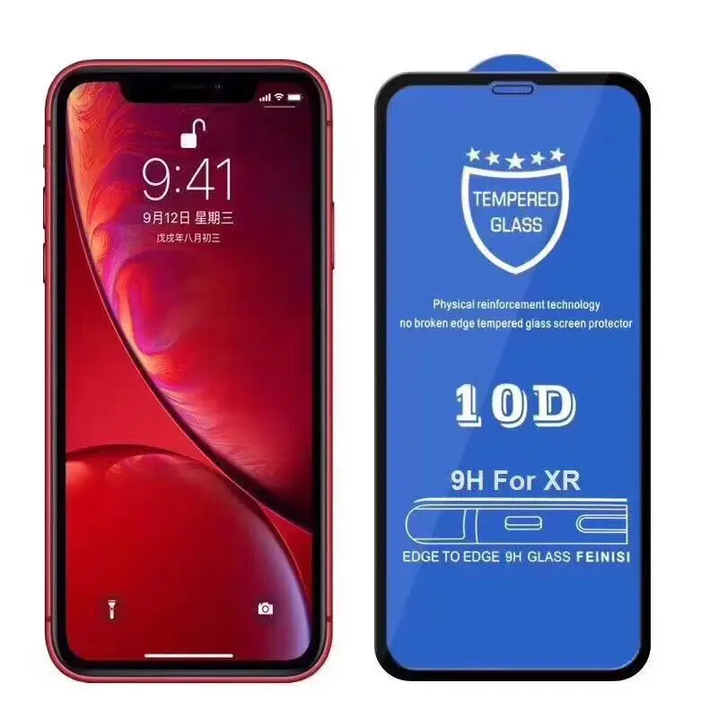 100 шт. DHL Для iphone XS Max XR X закаленное защитное стекло 10D полная Защита экрана для iPhone 6