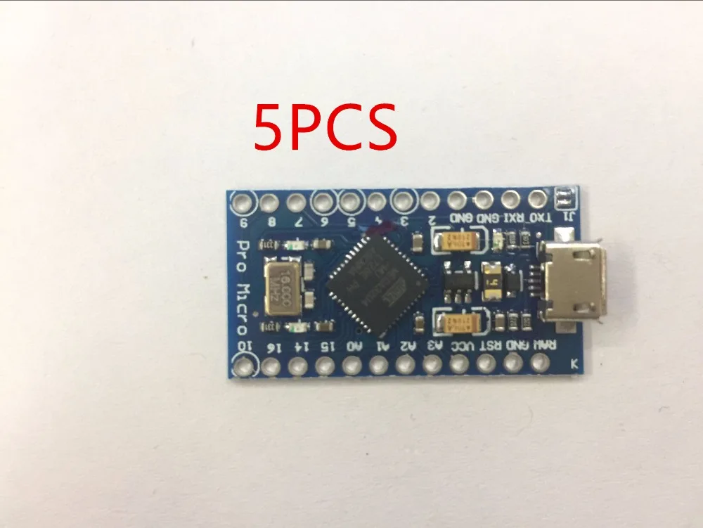 5 шт. мини USB ATmega32U4 Pro Micro в 16 МГц плата модуль для Arduino/Leonardo ATMega 32U4 контроллер замена
