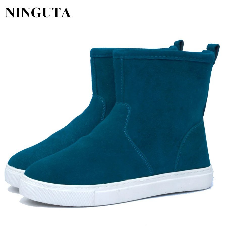 

Women Boots Genuine Leather Ankle Suede Snow Winter Shoes 35-44