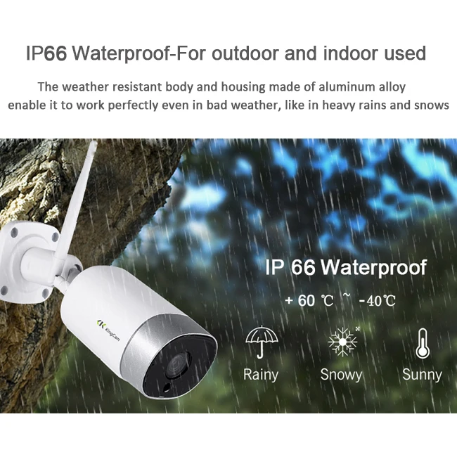 KingCam металлическая наружная 4MP Wifi ip камера HD 2 4G с защитой от атмосферных