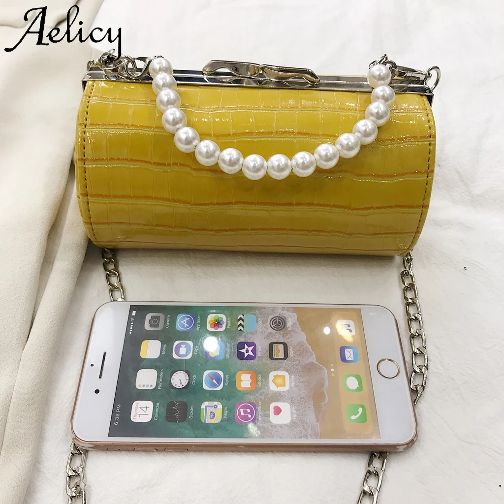 Aelicy Женская пляжная сумка через плечо из Жемчужной кожи аллигатора в стиле ретро