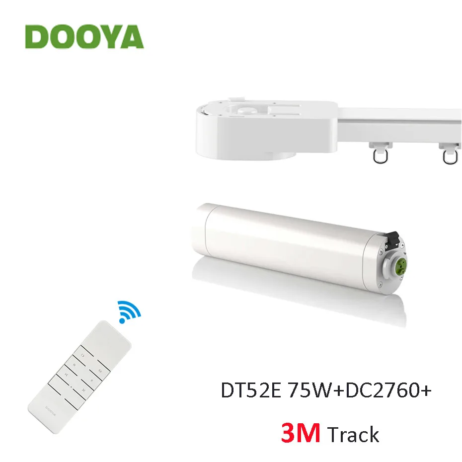 Dooya супер тихий занавес трек смарт-система управления, Dooya DT52E 75 Вт+ 3 М или менее трек+ DC2760, RF433 пульт дистанционного управления, домашний автоматический