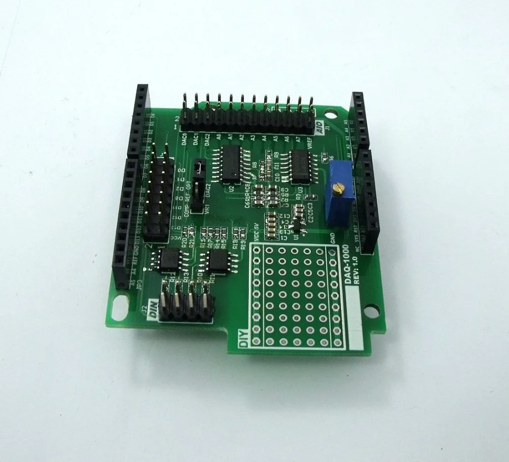 DAQ 1000 3CH 15bit DAC 10bit ADC 4DI защита для сбора данных UNO R3 по низкой цене|shield|shield uno |
