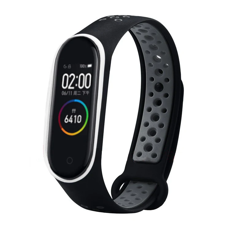 Black gray Модный силиконовый сменный ремешок для часов, ремешок для xiaomi mi, браслет 4 mi Band 4, браслет, спортивный Браслет Для xiaomi Band 4, унисекс - Цвет ремешка: Black gray