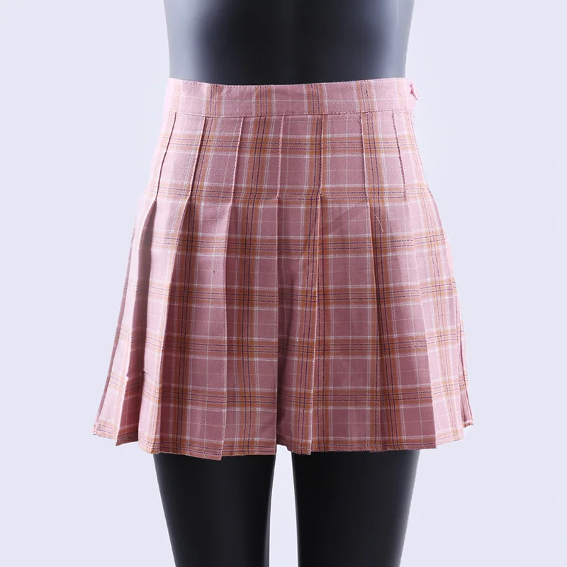 

Women Girls Plaid Skirt A-line School Skirt High Waist Pleated Skater Skirt Uniform With Inner Shorts Casual Skirt Skinny Girls