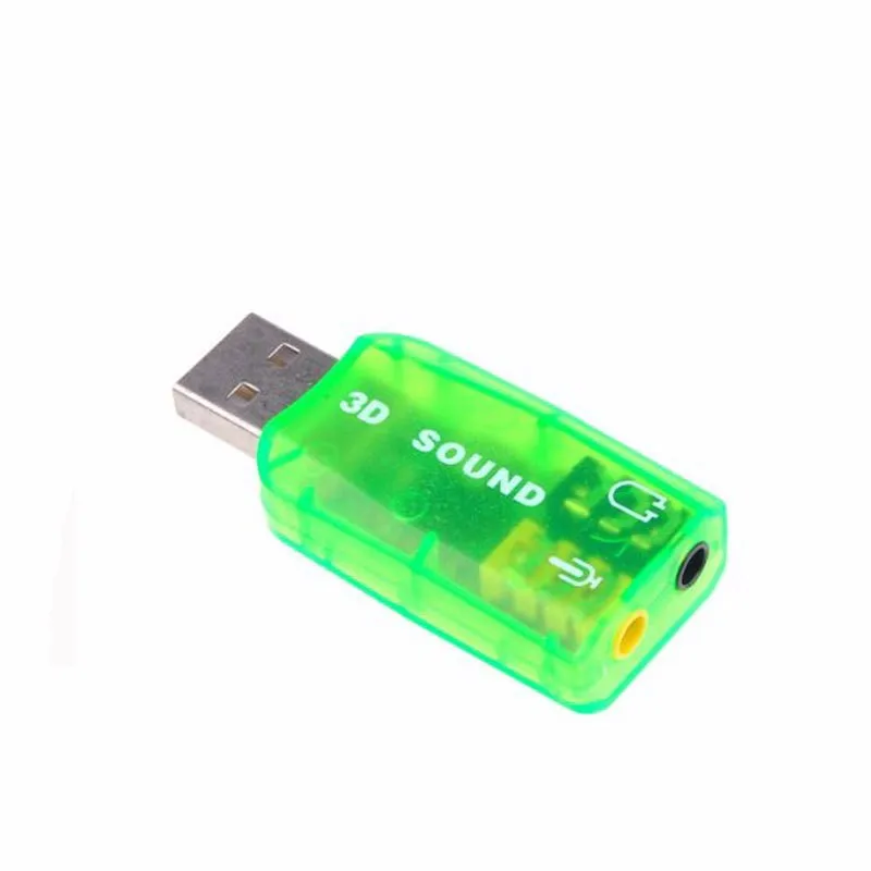 5,1-Channel USB 2,0 внешняя звуковая карта с 3,5 мм разъемом для наушников и микрофона, компьютерный стерео микрофон аудио USB конвертер