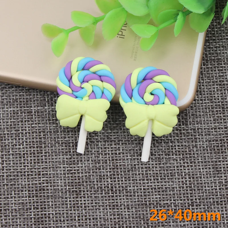 4 шт. кавайная спиральная Радужная леденец конфеты из полимерной глины для