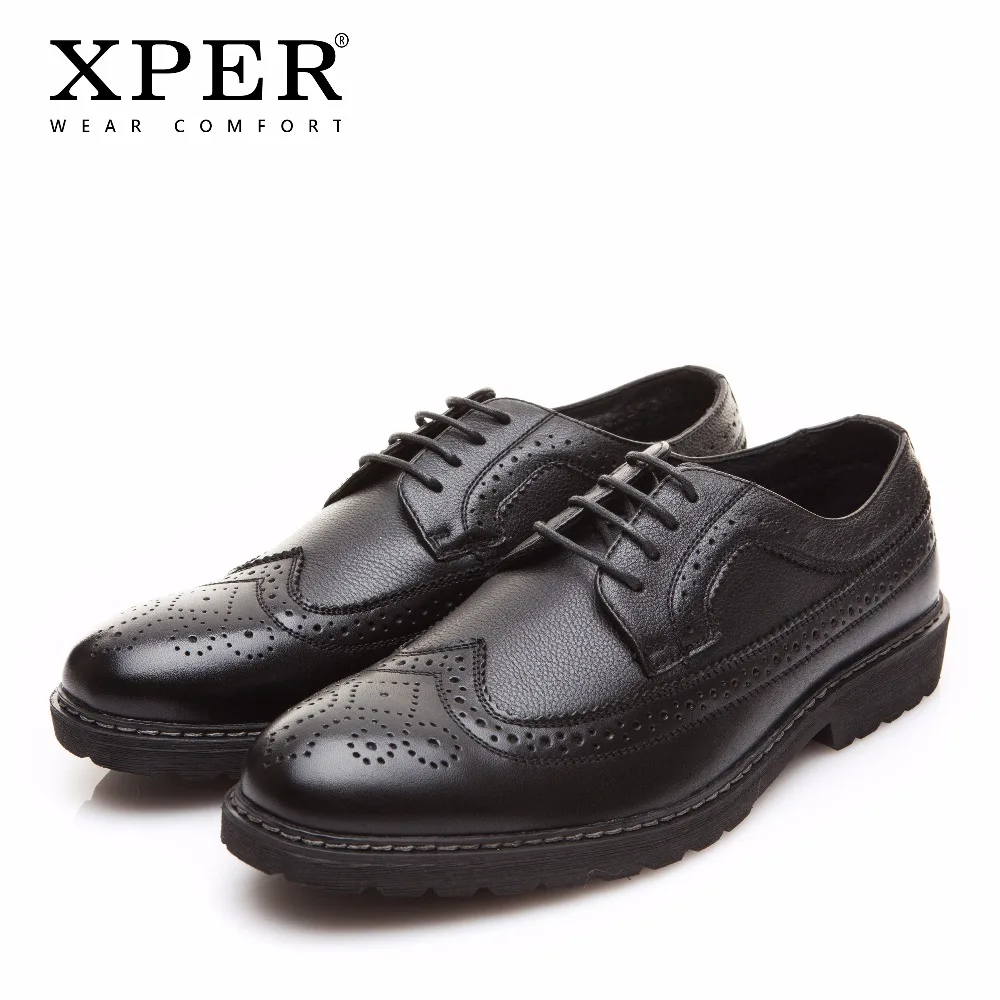 XPER/брендовые Мужские модельные туфли модные Броги из натуральной кожи Мужская