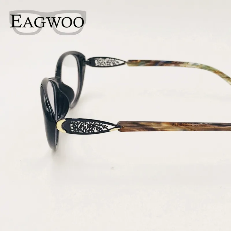 EAGWOO женские очки кошачий глаз винтажная оптическая оправа по рецепту Элегантные