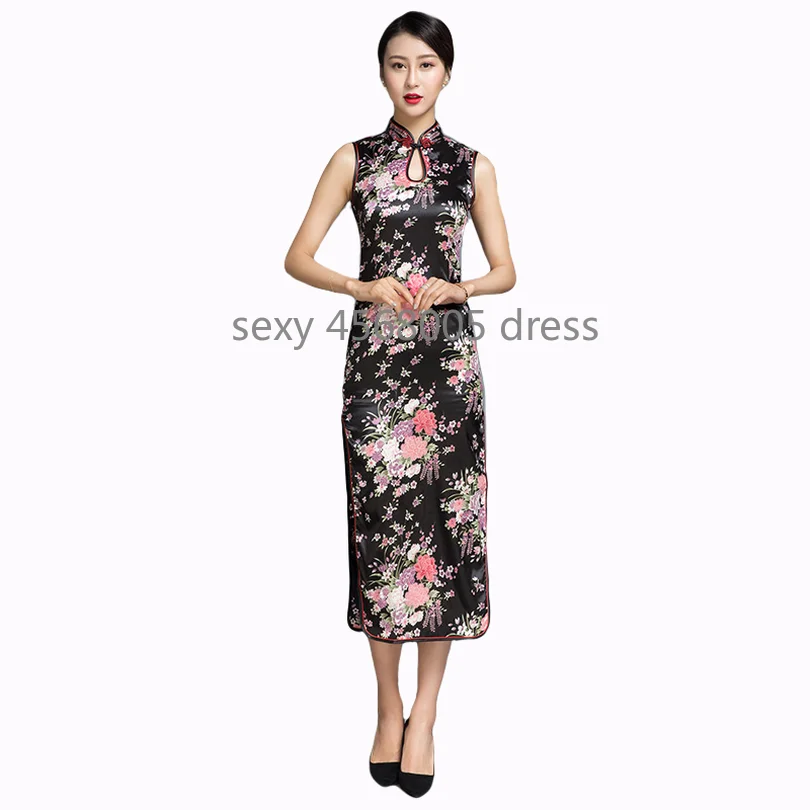 Белый женский длинный с бретелями Cheongsam Qipao китайское традиционное вечернее