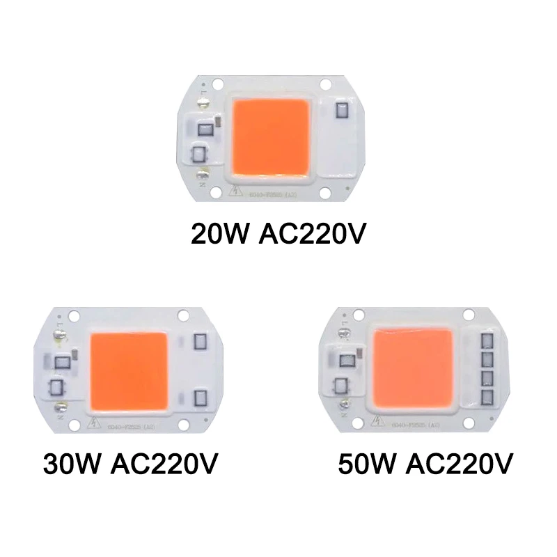 10 шт. COB Светодиодный прожектор бусины AC220V 20 W 30 50 Высокая мощность чипов нет