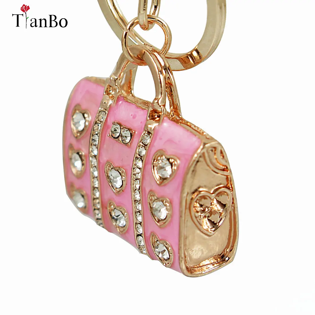 

TianBo модная розовая эмалевая сумка Кристалл Стразы Сумочка Подвеска брелки для ключей для автомобиля брелки для ключей женский держатель дл...