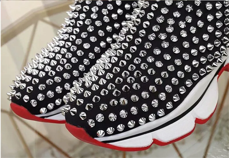 GCYFWJ Rivet Sneakers Woman Red Sneakers Spring Autumn Flats Non-slip Breathable Casuals Couple Shoes Zapatillas Rojas Mujer