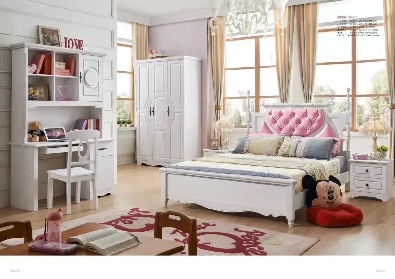 

JLMF823 Ash solid wood children bedroom furniture set health Environmentally friendly children bed wardrobe desk bedside table