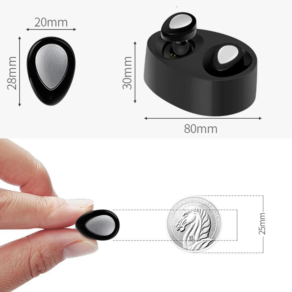 Эгк мини Беспроводной гарнитура Bluetooth наушники бинауральные спортивные висит