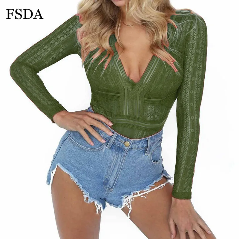 FSDA сексуальное боди с v образным вырезом и открытой спиной кружевной женский