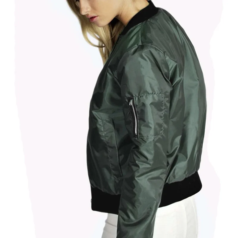 2017 New Fashion Spring Autumn Women Solid Thin Jacket Tops Bomber Long Sleeve Coat Casual Female jaqueta feminina #40 | Женская одежда