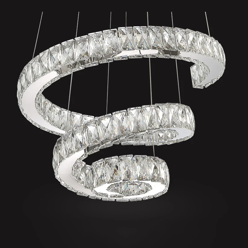 値段 ポストモダン LED スパイラルクリスタルのシャンデリアのため Lighs 玄関階段階段寝室ホテルホールシャンデリアぶら下げ照明