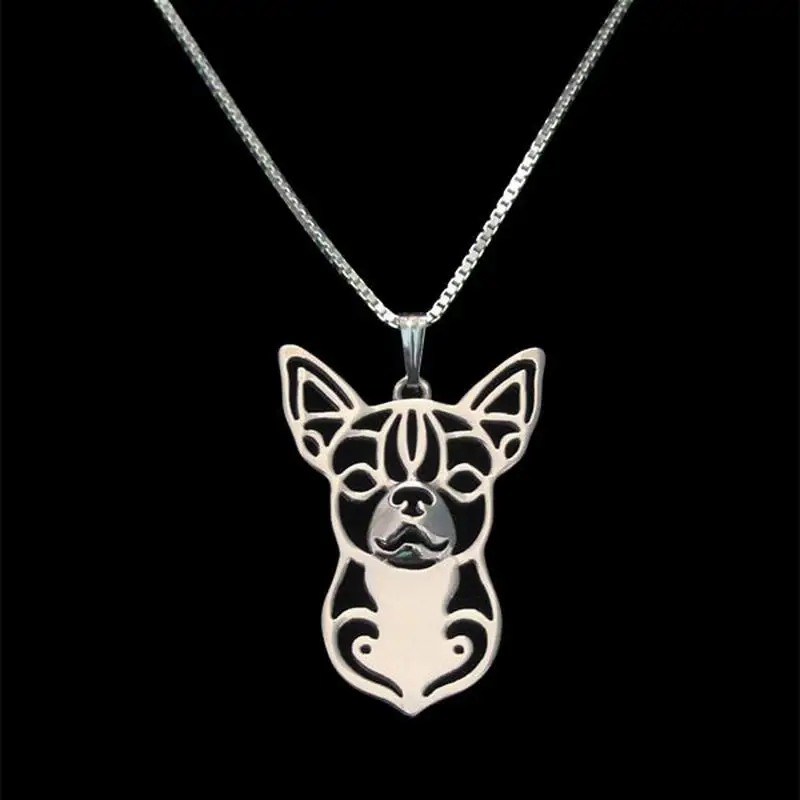 

Women Alloy Pet Dog Necklaces Lovers' Cutout Cute Chihuahua Necklaces Drop Shipping