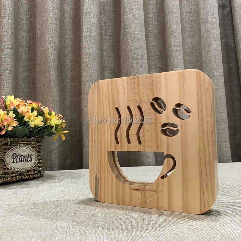 Кофейная чашка полый дизайн ночник теплый белый USB настольная лампа как