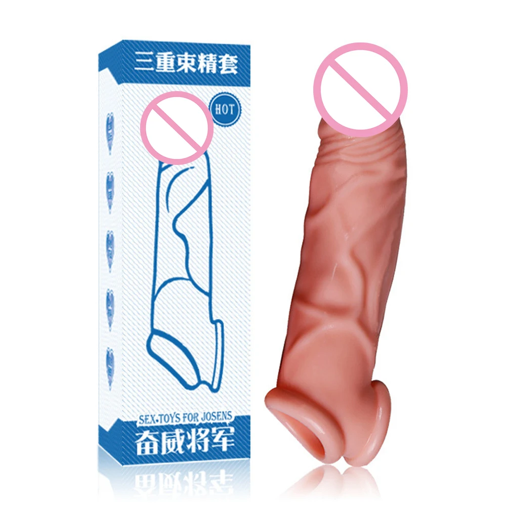 Новый реалистичный презерватив с многоразовым растяжением пениса, увеличивающий размеры презервативы для мужчин.