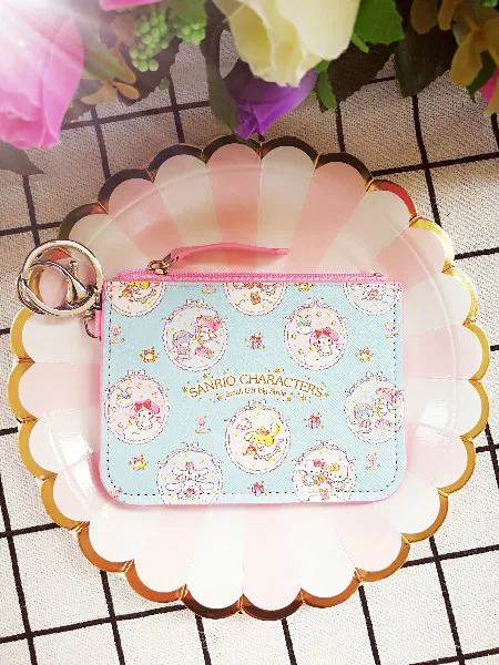 see chart IVYYE 1 шт. с рисунками из мультфильма «My Melody» аниме, плюшевая держатель для карт из искусственной кожи с отделением для кредитных сумки для монет на молнии-автобус Чехол-портмоне с отделением для карт для маленьких девочек подарки на - Цвет: see chart
