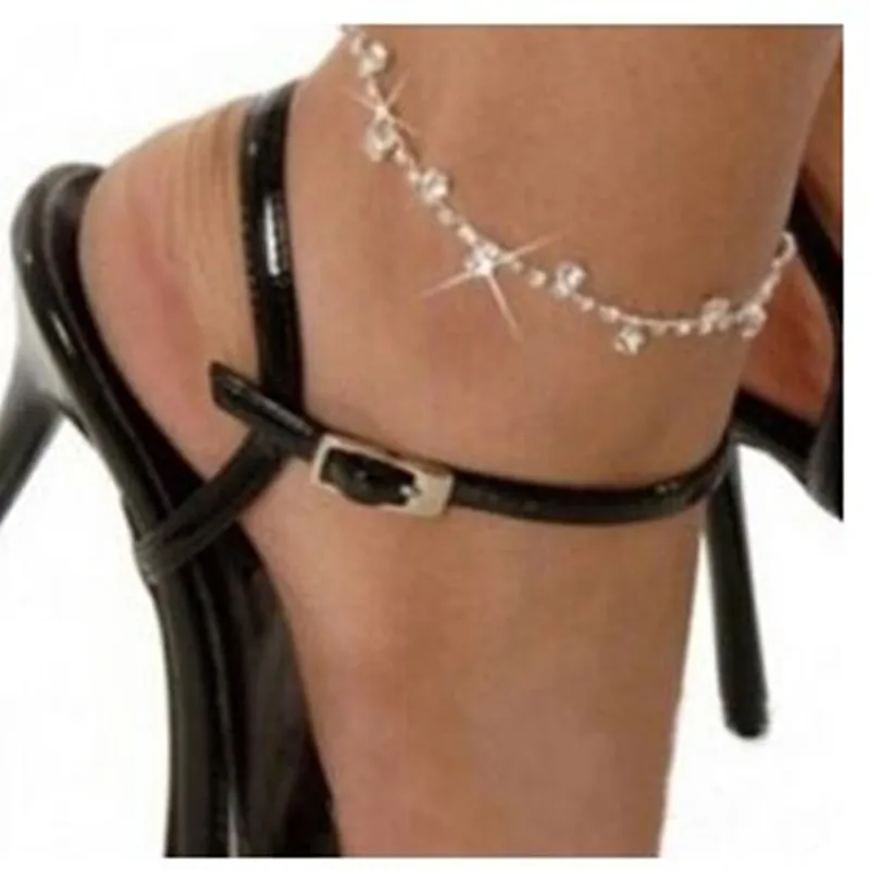 Ножные браслеты на щиколотку пикантные прозрачные стразы для ног пляжные