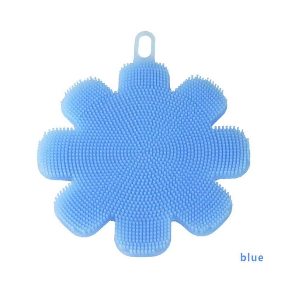 cleaning brush blue MSJO силиконовый чистящий коврик щетка кухонная губка для мытья противень чашка макияж домашняя щетка для чистки силиконовая миска губка коврик - Цвет: cleaning brush blue