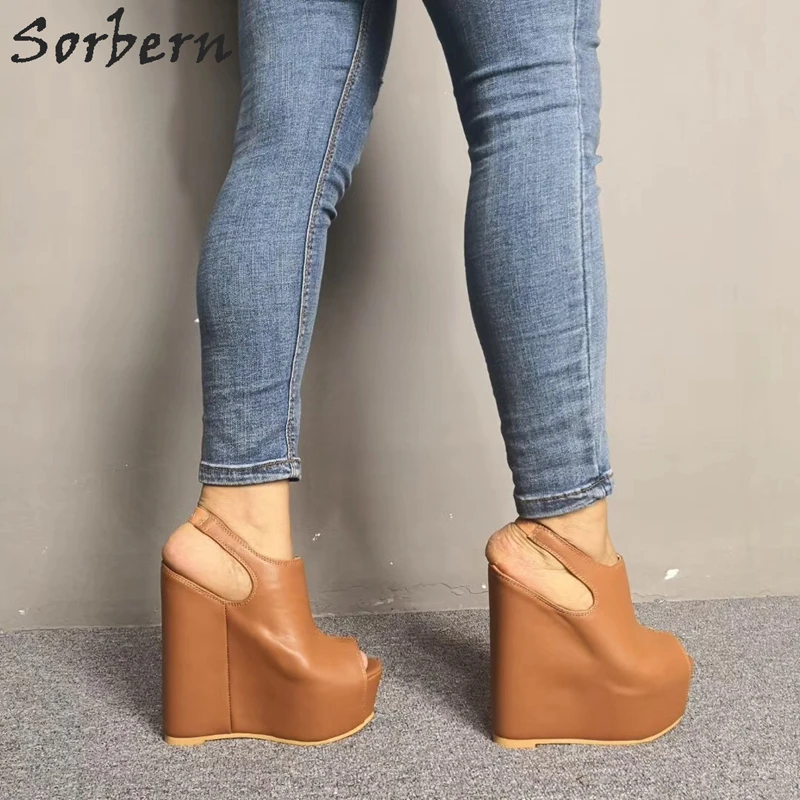 Sorbern Fashion Slingbacks Wedge Sandal Platform Summer Wedges Shoes For Women Ladies Open Toe Heals For Women Size 5-15