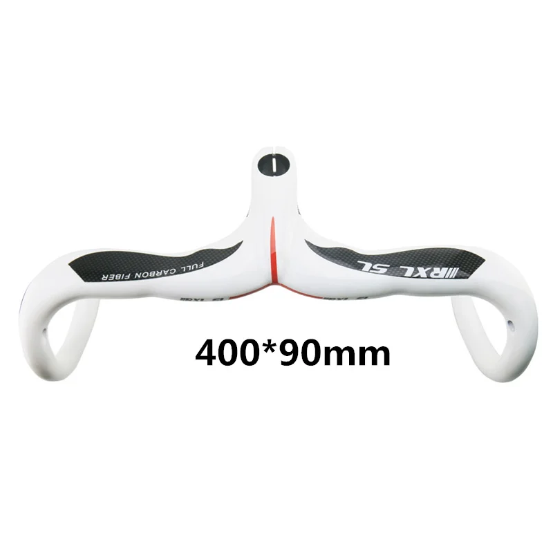 White 400x90 RXL SL углеродный руль для шоссейного велосипеда со стержнем 28,6 мм 3 к матовый/глянцевый черный/белый велосипедный интегрированный углеродный дорожный руль - Цвет: White 400x90