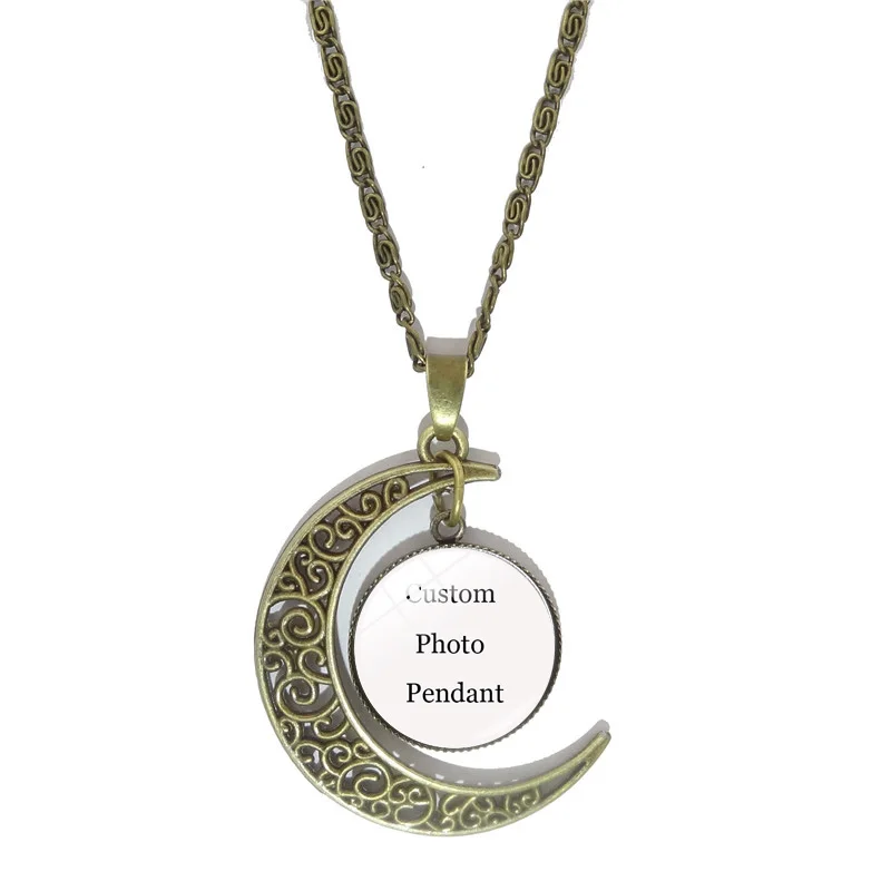 Ожерелье с подвеской в виде Луны фото вашего ребенка|custom necklace|chain necklacesilver chain necklace