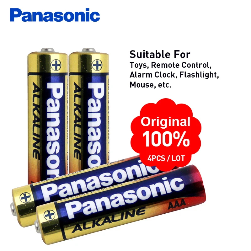 Оригинальные оригинальные щелочные батареи Panasonic 1 5 в AAA 4 шт./лот батарея для