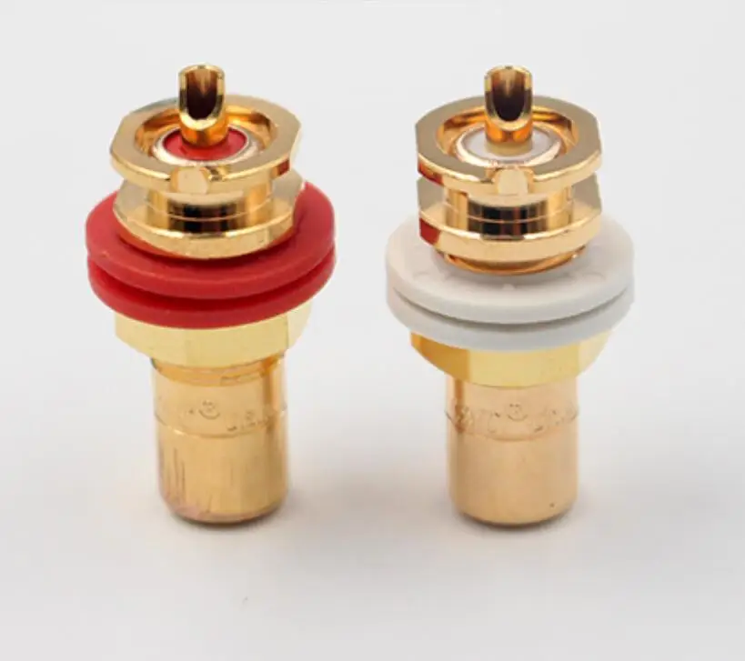 Hi Fi аудио Панель крепление покрытого родием RCA Женский гнездовой разъем