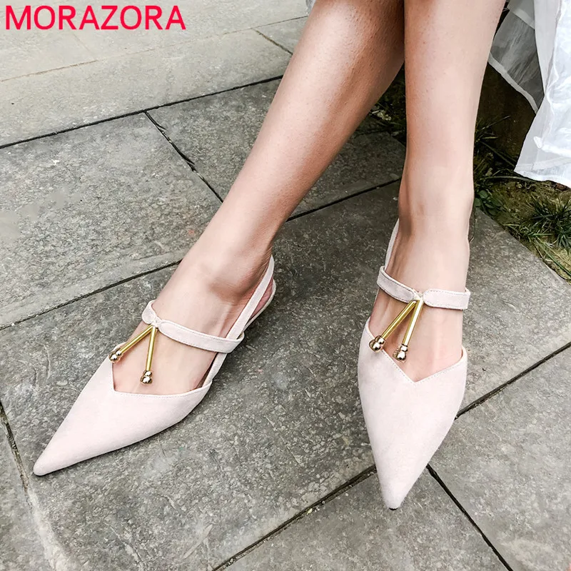 Женские туфли лодочки на высоком каблуке MORAZORA однотонные замшевые лето