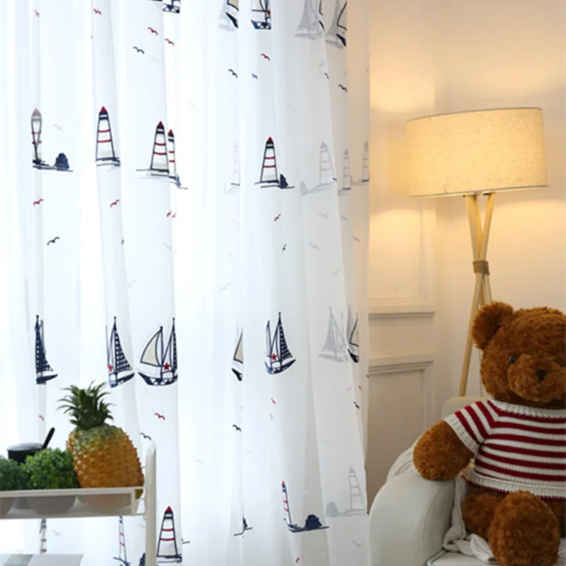 Шторы HTEXQ из мягкой ткани тюль для спальни лодки парусного окна Детские