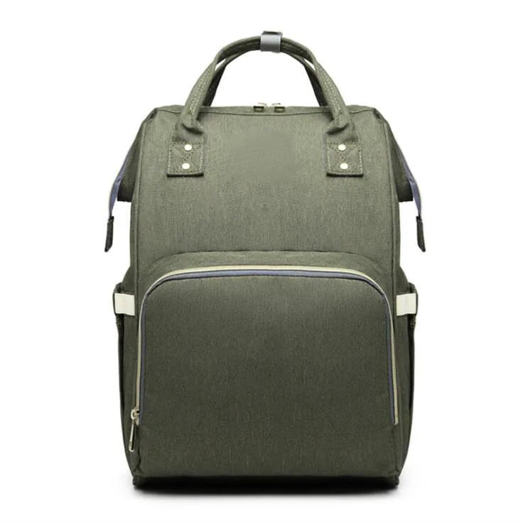Army Green MOONBIFFY, модная сумка для подгузников для мам и мам, Большая вместительная детская сумка, рюкзак для путешествий, дизайнерская сумка для ухода за ребенком - Цвет: Army Green