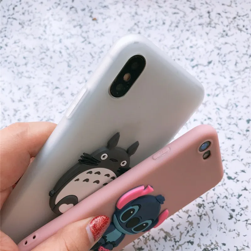 Cute Cartoon Stitch Case for iPhone 7 Plus Soft Silicon Bear Totoro Dinosaur Coat Phone Cover 6s 6 5 5s 8 X 4 4s SE |