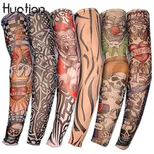 Hauation 1 шт. велосипедные спортивные тату-рукава УФ крутые рукава для рук Велоспорт Бег руки теплые спортивные эластичные нарукавники для рук