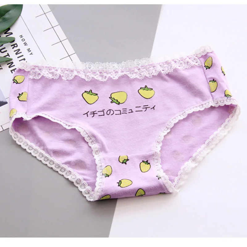 5 Styles Teenage girl Cotton Briefs Strawberry Print Underwear Ladies Lingerie Female Seamless Underpants Panty FZA0085 | Мать и ребенок - Фото №1