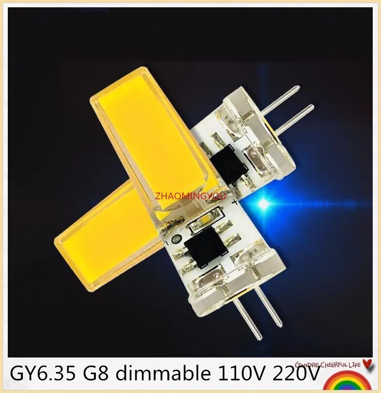 1 шт. светодиодный светильник COB 10 вт GY6.35 G8 110 в 220 с регулируемой яркостью cob2508