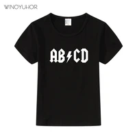 abcd letters print kids tshirt boy girl t shirt toddler children clothes summer short sleeve tops tee funny clothing
