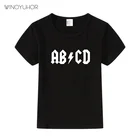 Детская футболка с буквенным принтом ABCD, футболка для мальчиков и девочек, детская одежда, летние топы с коротким рукавом, футболка, забавная одежда