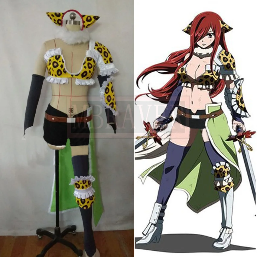 Fairy Tail Эрза Скарлет полный комплект униформы Косплэй костюм Индивидуальный заказ