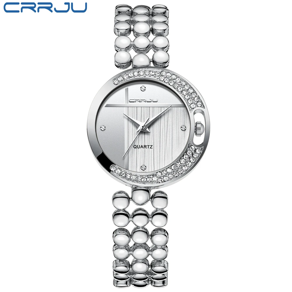 CRRJU роскошные часы со стразами женские модные золотые relogio feminino reloj mujer | Наручные